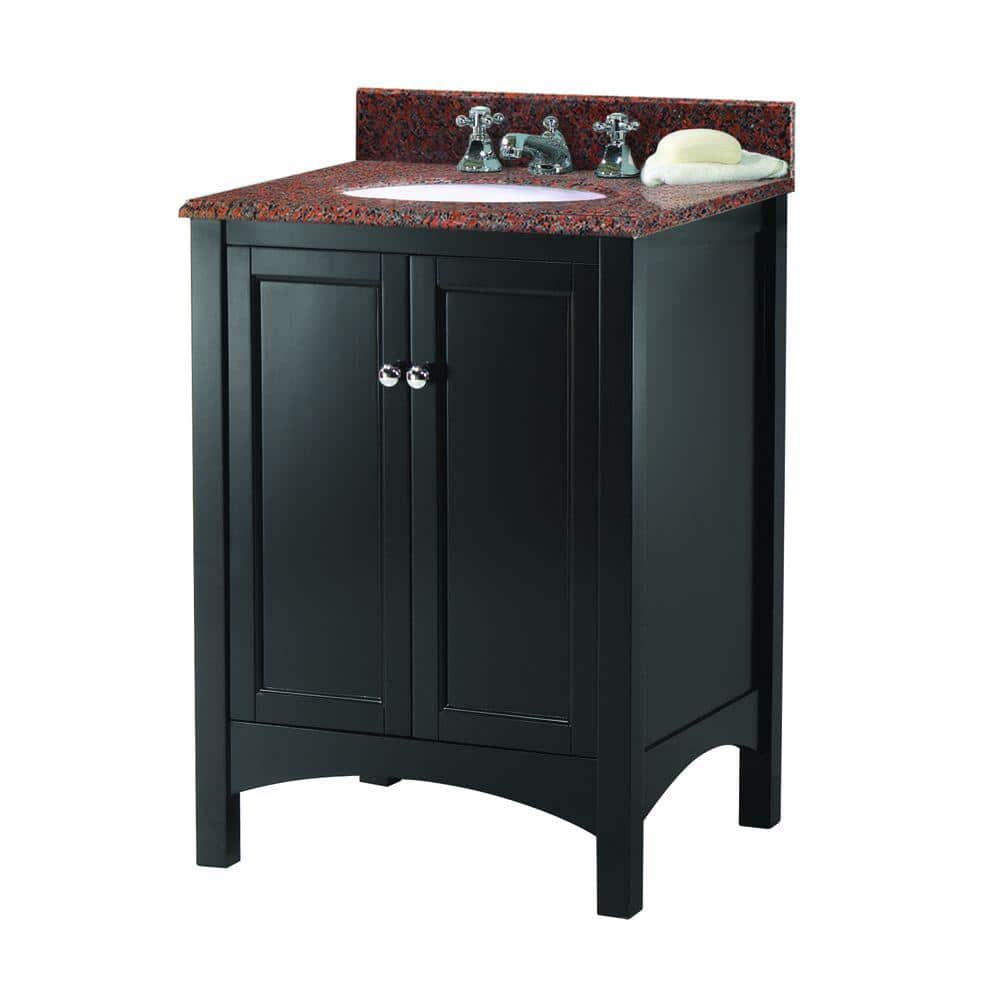 Home Decorators Collection Haven 25 In W X 22 In D Vanity In Espresso With Granite Vanity Top In Terra Cotta With White Sink Treatc2522 The Home Depot Home Decorators Collection Haven 25 In W X 22 In D Vanity In Espresso With Granite Vanity Top In Terra Cotta With White Sink Treatc2522 The Home Depot