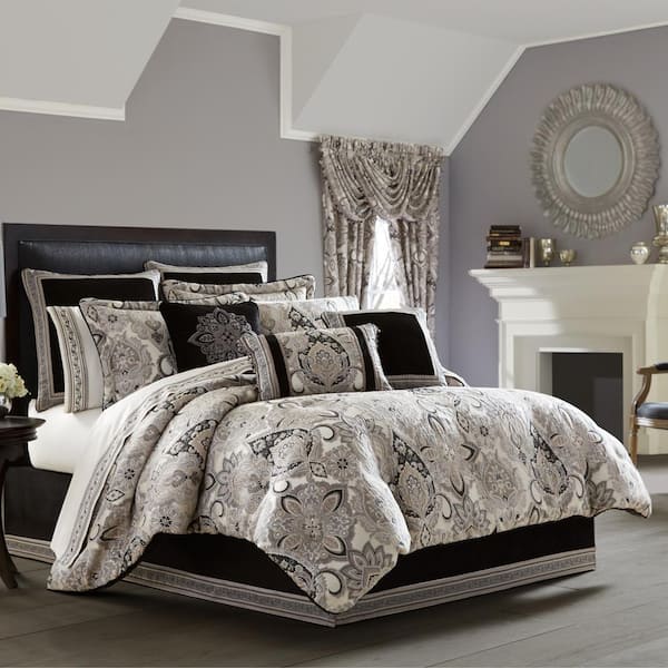 Giselle Polyester Silver California King 4Pc. Comforter Set