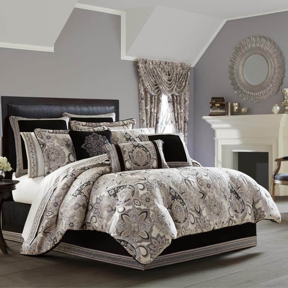 Giselle Gray Polyester Euro Sham