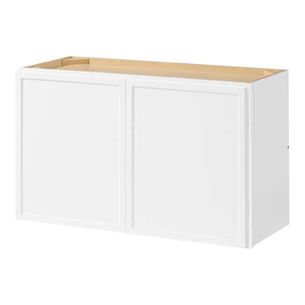 Leyton 30 in. W x 12 in. D x 18 in. H Ready to Assemble Plywood Slim Shaker Wall Bridge Kitchen Cabinet in Alpine White