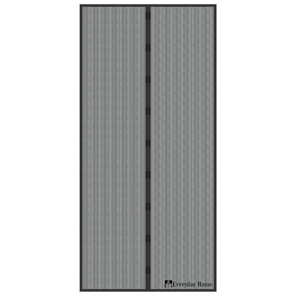 Black Mesh Magnetic Screen Door Curtains with Automatic Close