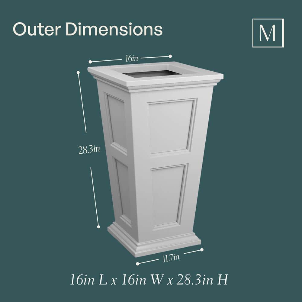White Tall Polyethylene Outdoor Patio Planter