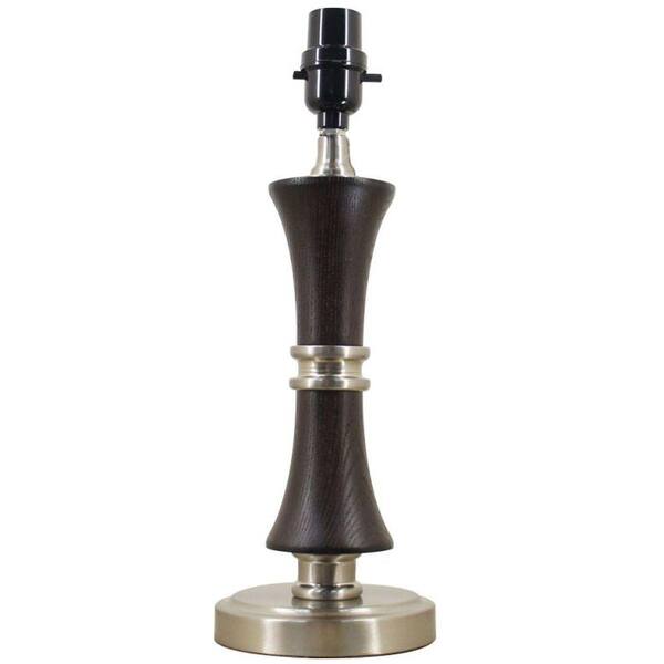 Hampton Bay Mix & Match 13.5 in. Espresso and Nickel Hourglass Accent Lamp - Title20