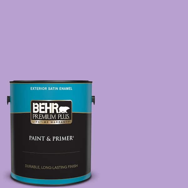 BEHR PREMIUM PLUS 1 gal. #P570-3 Flower Girl Satin Enamel Exterior Paint & Primer