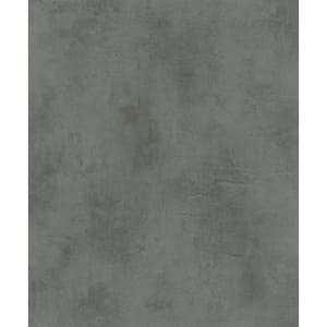 Distressed Plaster Effect Anthracite Matte Finish Vinyl on Non-Woven Non-Pasted Wallpaper Roll