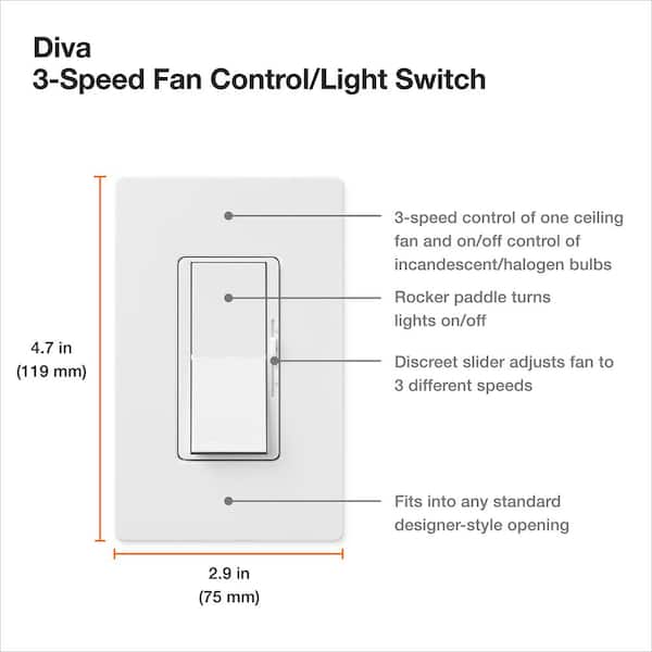 Independence 4-Speed Dual Slide Fan Switch Control, Light Almond Independence 4-Speed Dual Slide Fan Switch Control, Light Almond