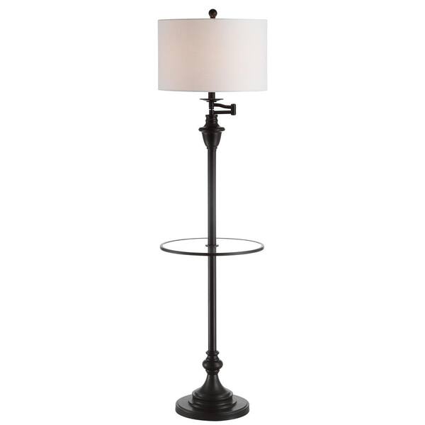 Jonathan Y Cora 60 In Metal Glass Led Side Table And Floor Lamp Oil Rubbed Bronze Jyl3055c The Home Depot Jonathan Y Cora 60 In Metal Glass Led, Floor Lamps With Glass Table