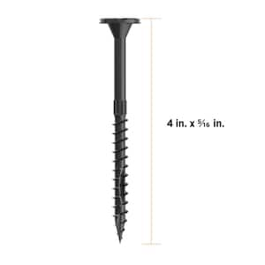 5/16 in. x 4 in. Star Drive Flat Head Multi-Purpose + Multi-Ply Structural Wood Screw - Exterior Coated (250-Pack)