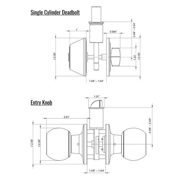Premier Lock - Stainless Steel Entry Door Handle Combo Lock Set with Deadbolt and 24 SC1 Keys Total (6-Pack, Keyed Alike)