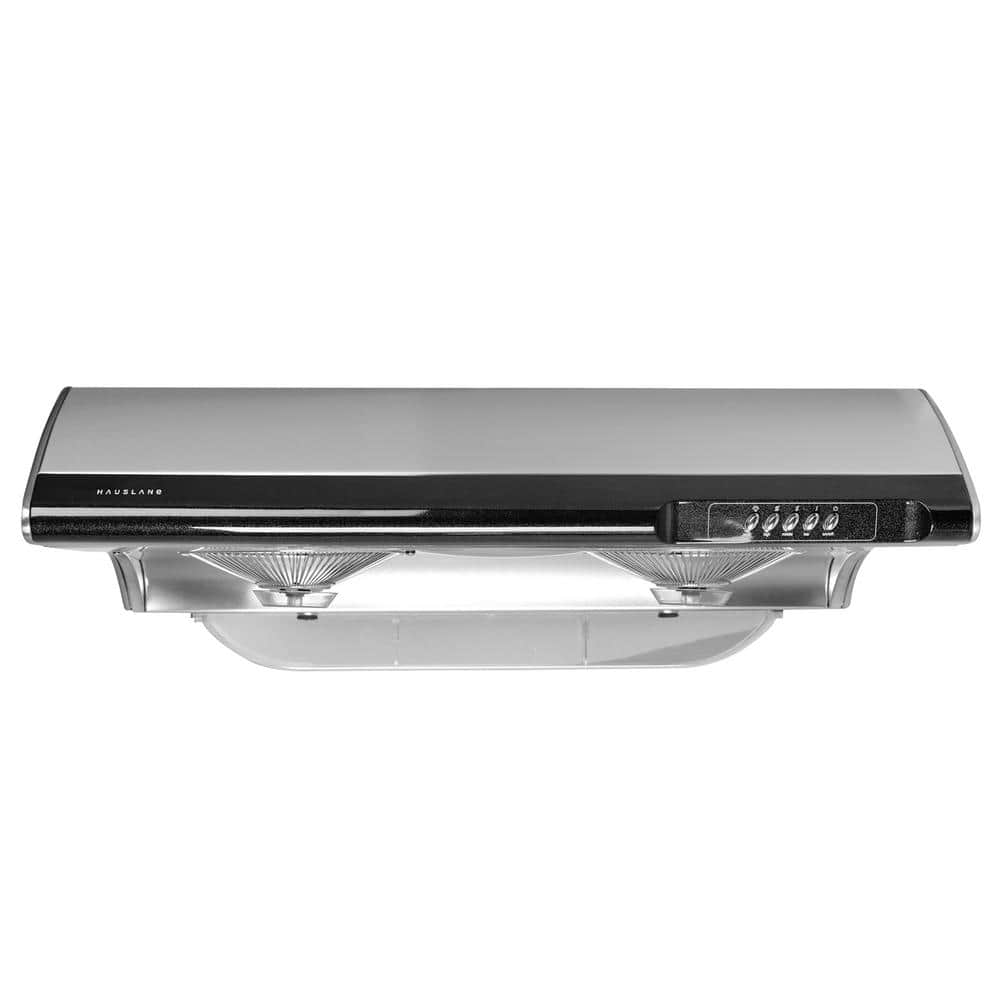 HAUSLANE 30 in. Ducted Under Cabinet Range Hood with 3-Way Venting Incandescent Lamp in Stainless Steel, Silver