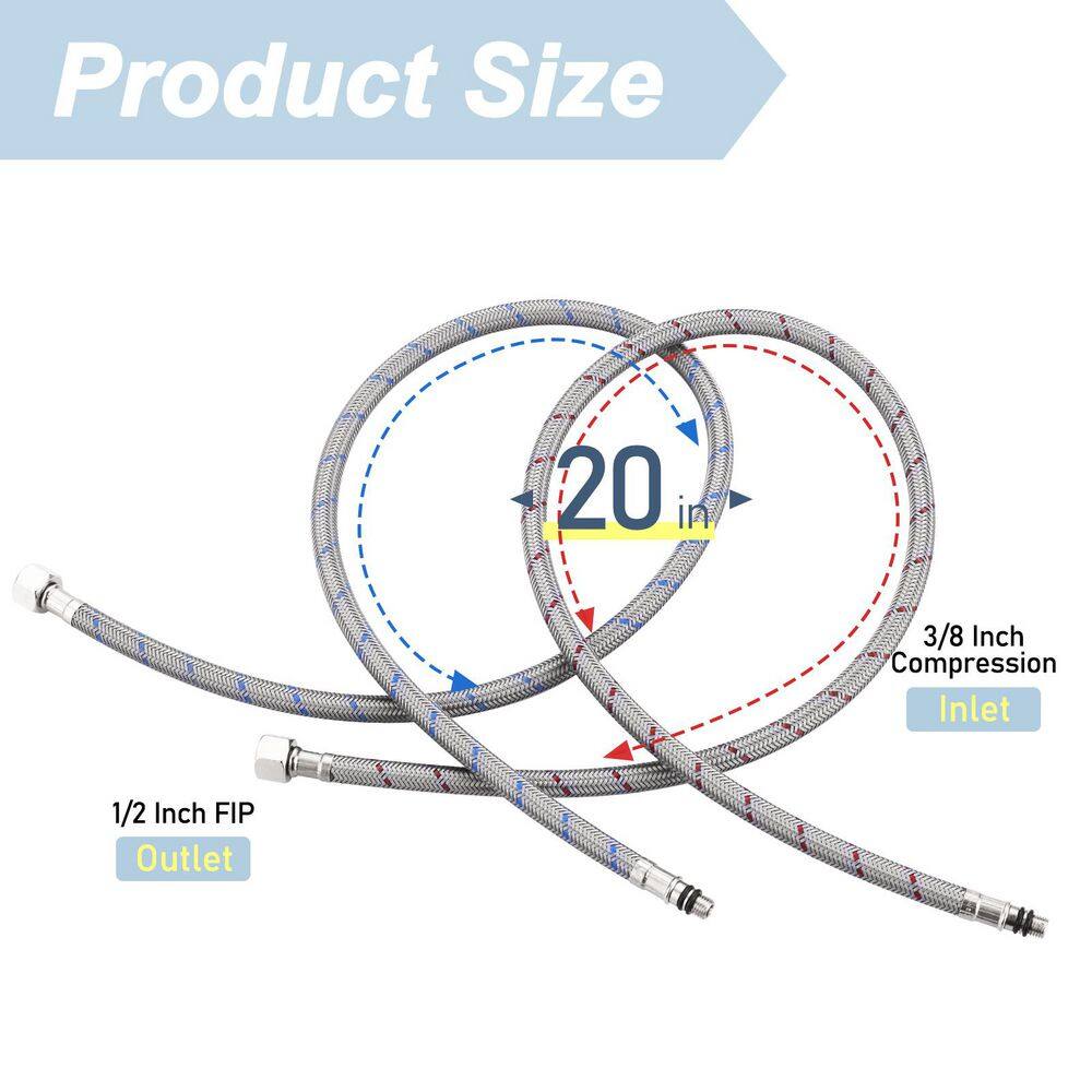 5/16 in. FIP x 20 in. Bathroom Faucet Supply Line price history on PriceWatchPro