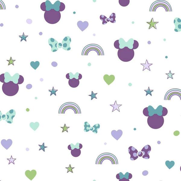 York Wallcoverings 56 sq. ft. Disney Minnie Mouse Rainbow Wallpaper DI0990  - The Home Depot
