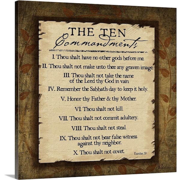 "Ten Commandments" by Jennifer Pugh Canvas Wall Art