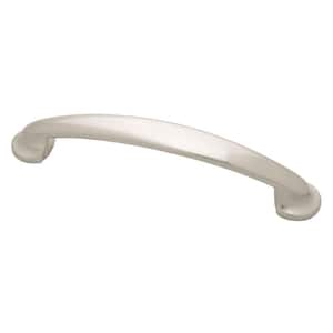 Curved 5-1/16 in. (129 mm) Satin Nickel Cabinet Drawer Pull