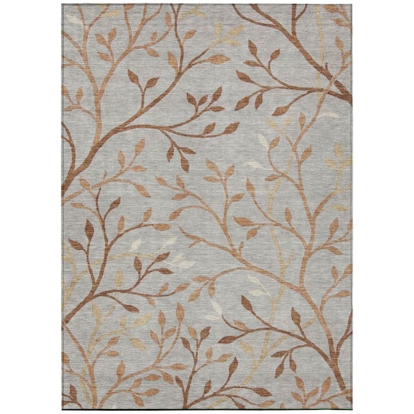 Chantille Machine Washable Indoor/Outdoor Abstract ACN3024 Linen 9 ft. x 12 ft. Area Rug