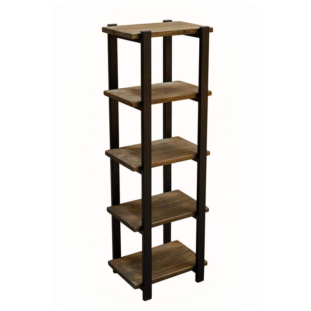 Pomona 48" Brown Wood and Metal Bath Storage Shelf