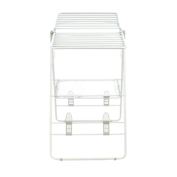White Steel Heavy-Duty Gullwing Folding Clothes Drying Rack - On Sale - Bed  Bath & Beyond - 6051105