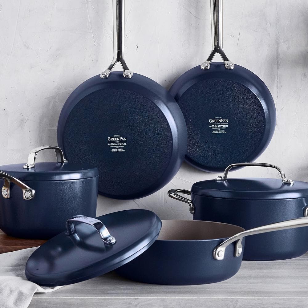 Oxford Blue Aluminum Nonstick 14-Piece Cookware Set