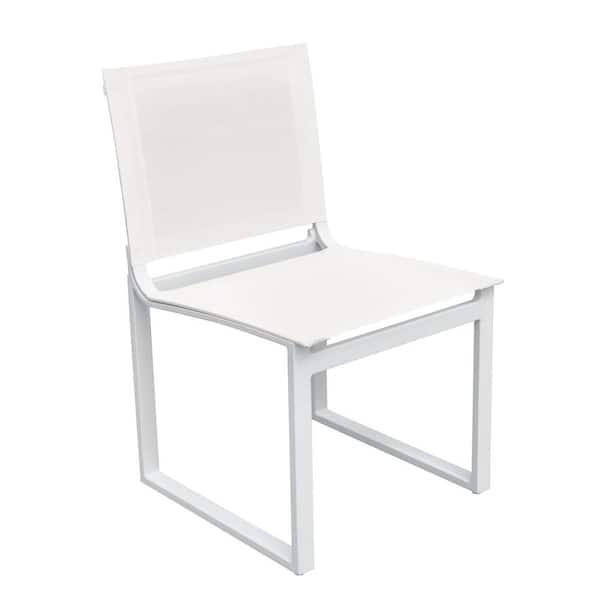 Unbranded Renava Kayak White Aluminum Outdoor Dining Chair (Set of 2)