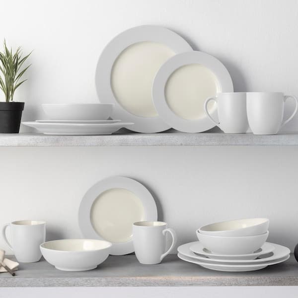 Noritake Colorwave White 16-Piece Rim (White) Stoneware Dinnerware