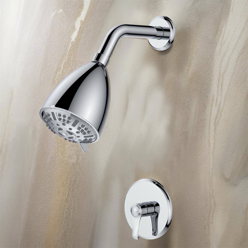 Single Handle 9-Spray Patterns 1 Showerhead Shower Faucet Set 1.8 GPM with 