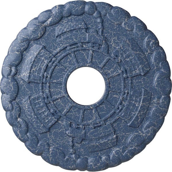 Ekena Millwork 1 in. x 18-1/2 in. x 18-1/2 in. Polyurethane Kendall Train Station Ceiling Medallion, Americana Crackle