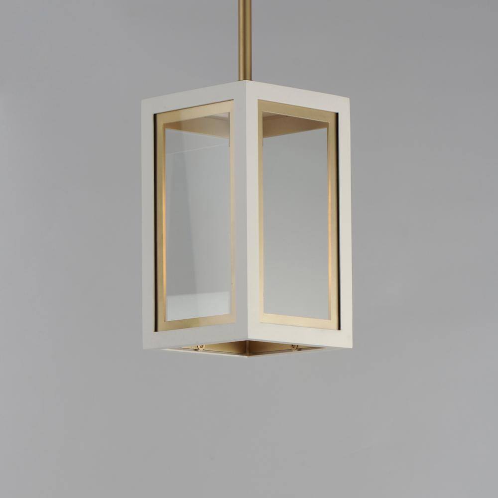 White and Gold Glass Outdoor Pendant Light