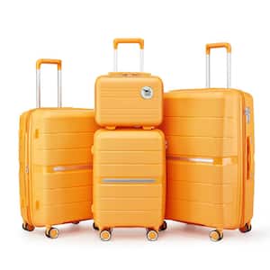4-Piece Orange Security and Convenience Luggage Set