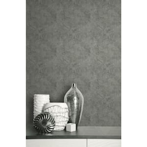 Spatula Effect Grey Paper Non-Pasted Strippable Wallpaper Roll (Cover 56.05 sq. ft.)