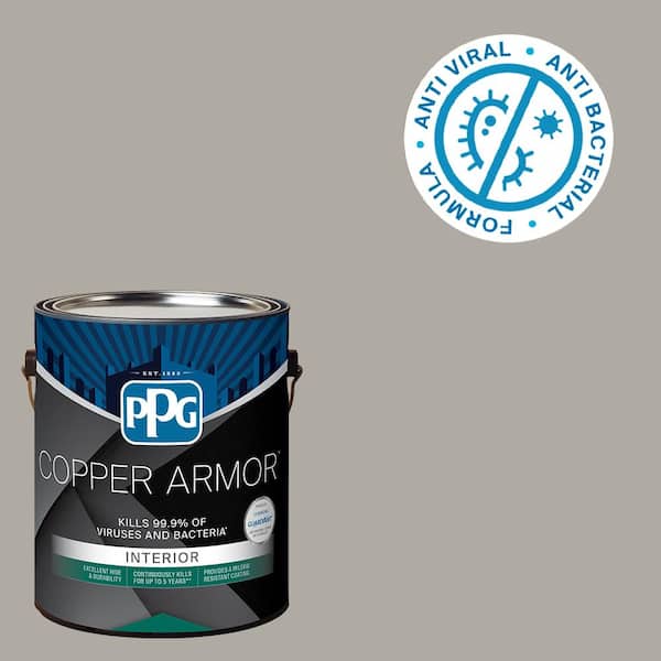 COPPER ARMOR 1 gal. PPG0998-3 Kalispell Semi-Gloss Antiviral and Antibacterial Interior Paint with Primer