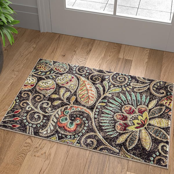 Capri Abstract Brown 2 ft. x 3 ft. Indoor Area Rug