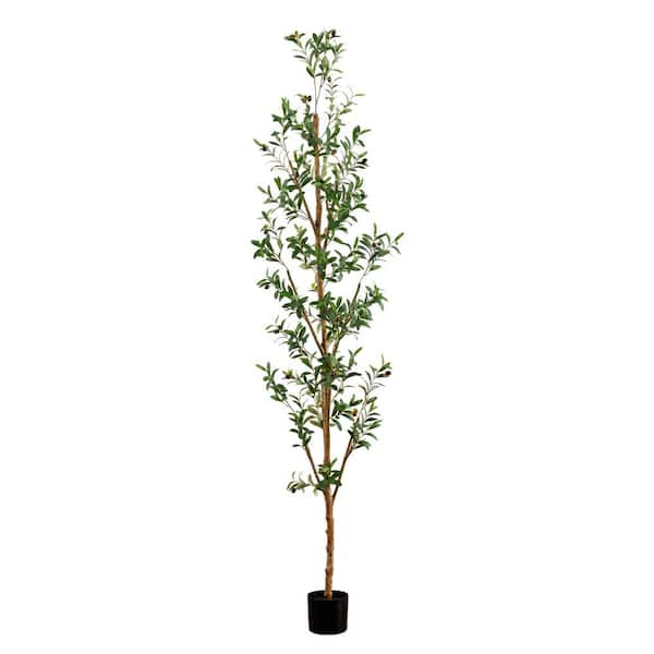 Nearly Natural 8 ft. Artificial Olive Tree with Natural Trunk