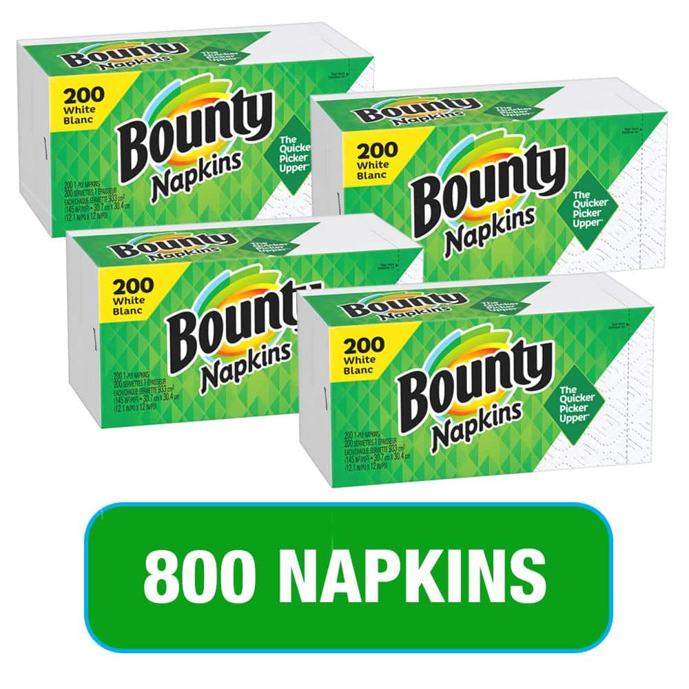 12.1 in. x 12 in White 1-Ply Napkins (200-Count, Multi-Pack 4)