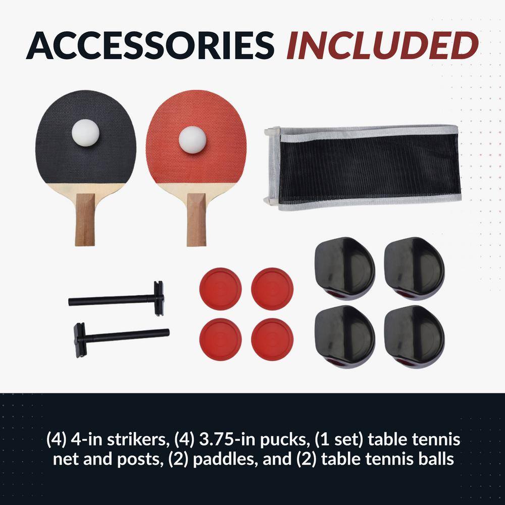Driftwood 84" 3-in-1 Air Hockey, Ping Pong & Dining Combo Set