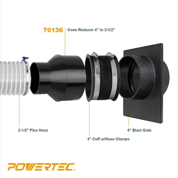 4 in. x 2-1/2 in. Cone Reducer for Dust Collection Systems