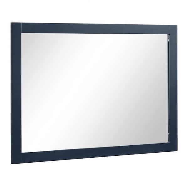 HOMEVY STUDIO Galsaky 46 in. W x 32 in. H Rectangular Framed Surface-Mount Bathroom Vanity Mirror in Marine Blue
