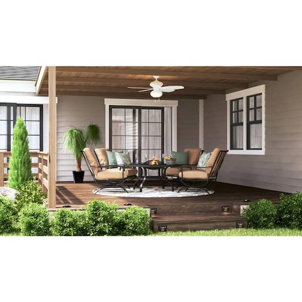 Palm Beach III 48 in. LED Indoor/Outdoor Matte White Ceiling Fan with Light Kit