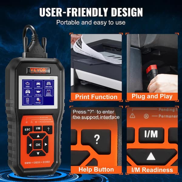 VEVOR BMW OBD2 Scanner Diagnostic Tool, for BMW/Mini/Rolls-Royce, Full  System Diagnostic Scan Tool, 12 Special Functions, Car Read Code Reader  with