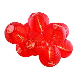 Nylon Lantern String Lights in Red