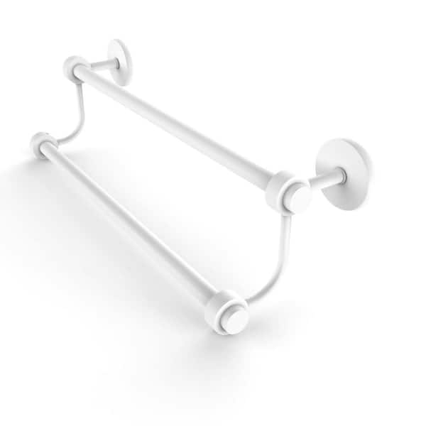 Allied Brass Satellite Orbit Two 24 in Wall Mounted Double Towel Bar in Matte White