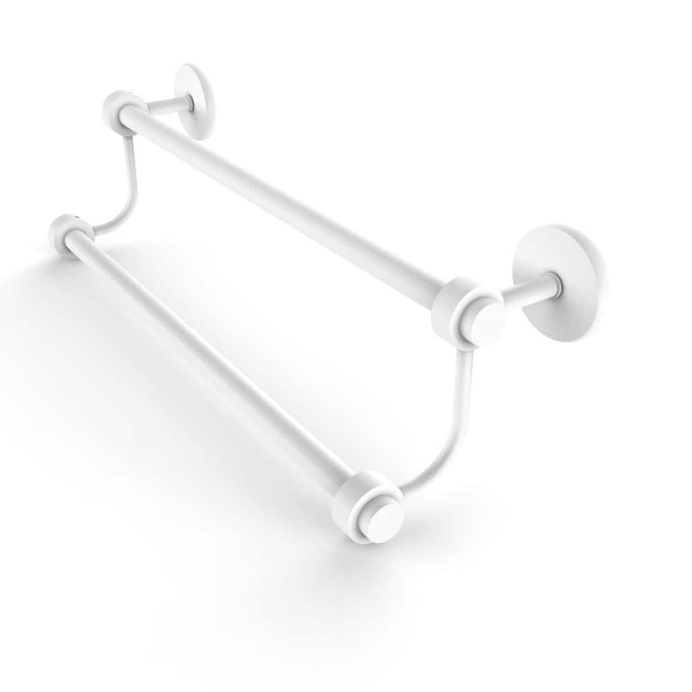 36 Inch Matte White Solid Brass Double Towel Bar