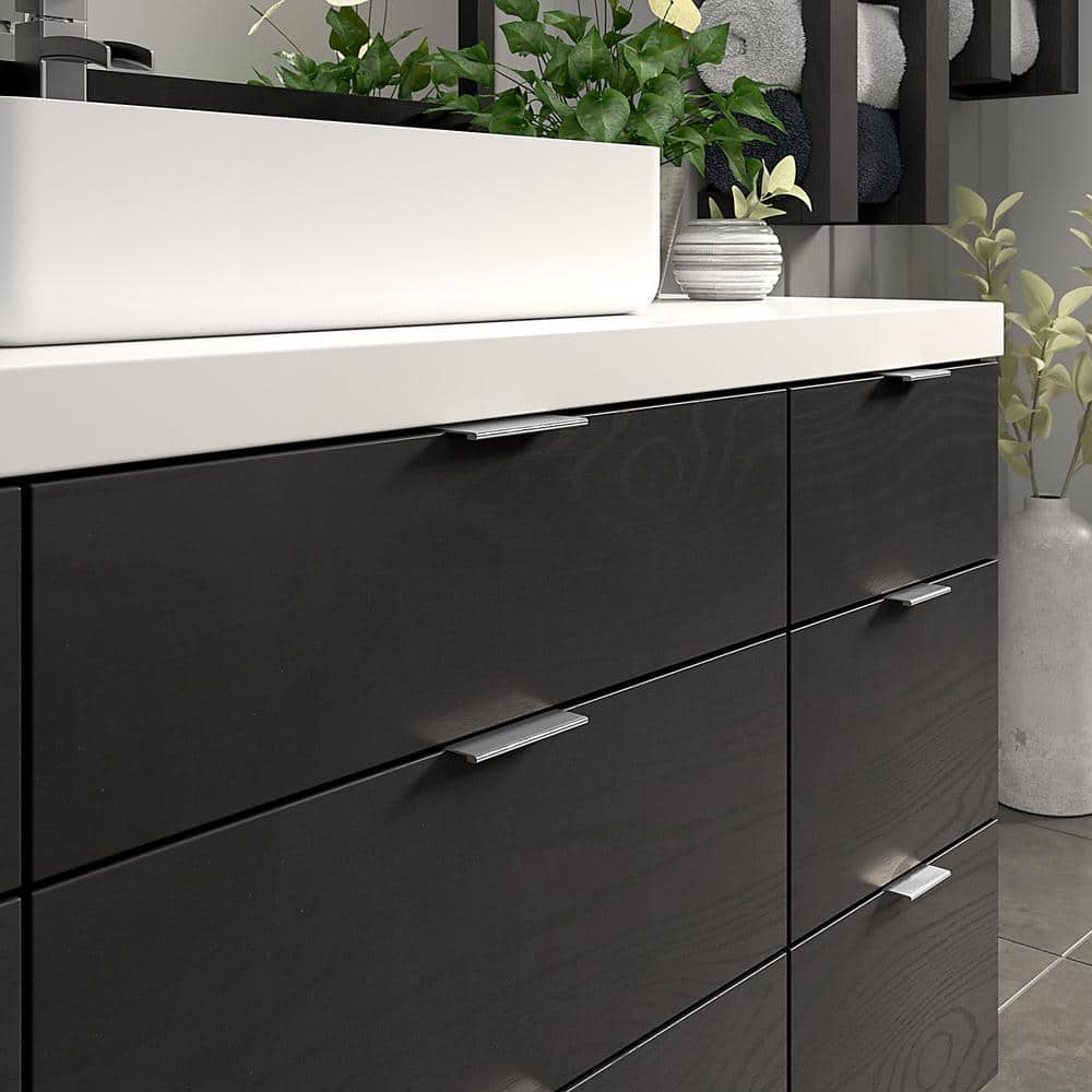 Brushed Stainless Steel Modern Recessed Cabinet Pull Handle