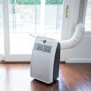 8,000 BTU (4,500 BTU, DOE) Portable Air Conditioner for 200 sq. ft. with Easy Setup Window Venting Kit & Remote - White