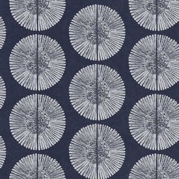 Bazaar Collection Navy/White Soleil Motif Design Non-WOven Paper Non ...