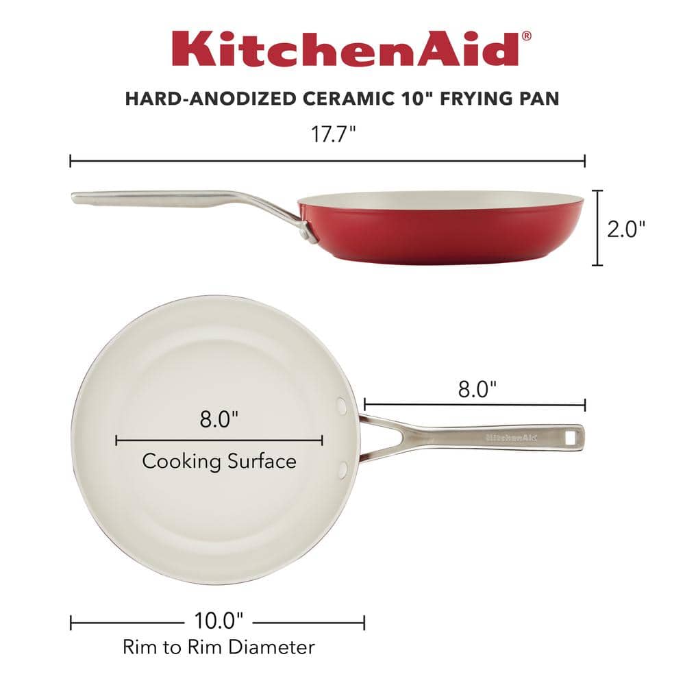 Empire Red 10" Aluminum Ceramic Nonstick Frying Pan