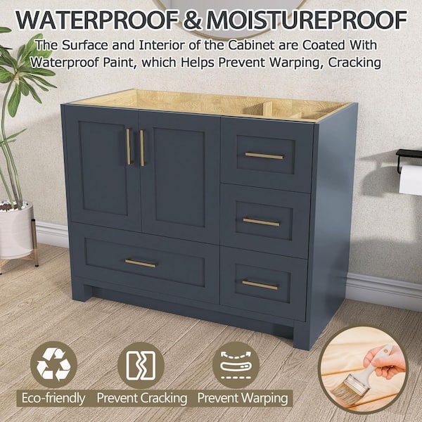 Zeafive Solid Wood 42 in. W x 21.5 in. D x 33.5 in. H Freestanding