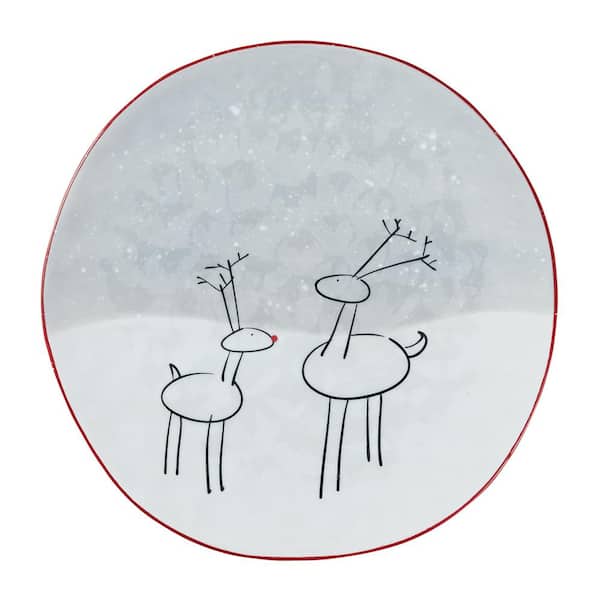 Split P Reindeer Games White Plate (Set of 4)