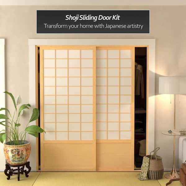 RED LANTERN Natural Shoji 2-Panel Sliding Door SHOJI-DOOR