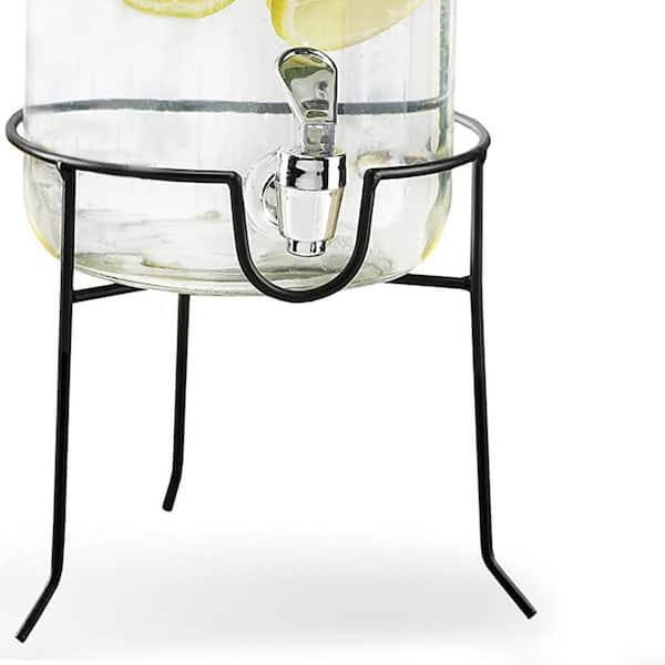 Hubert 5 Gal Acrylic and Silver Wire Ice Chamber Beverage Dispenser, Clear