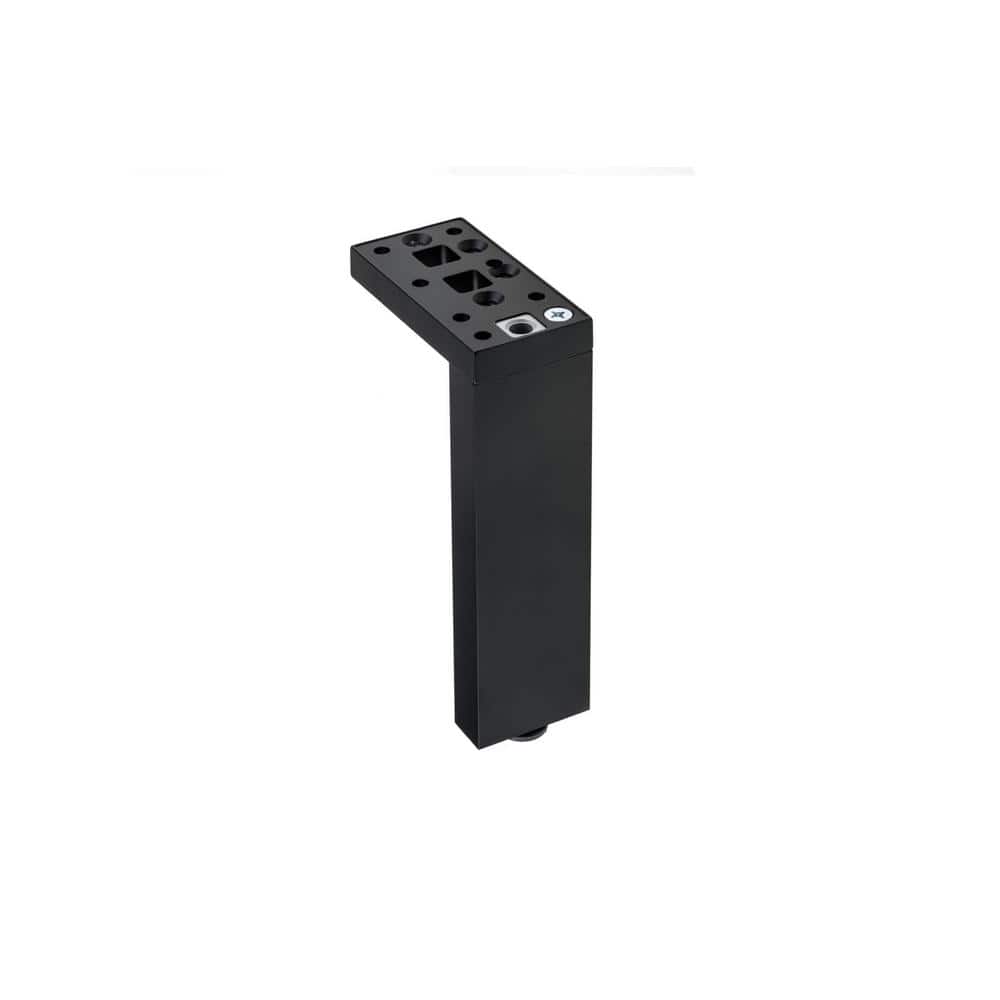 Contemporary Matte Black Adjustable Furniture Leg 11.75"